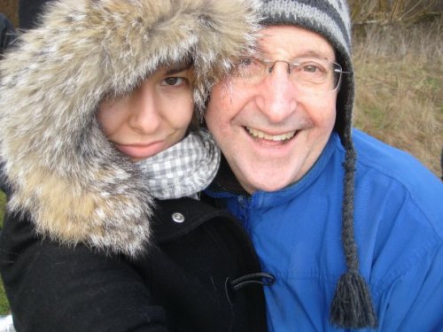 Me and Dad on a winter walk during a visit back home to Salt Spring Island.