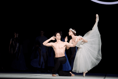  Guillaume Côté and Elena Lobsanova in Nijinsky. Photo by Bruce Zinger. (Les Sylphides ballerina costume) 