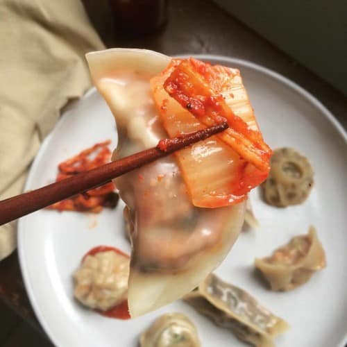 Steamed Cheddar Ragu with Kimchi