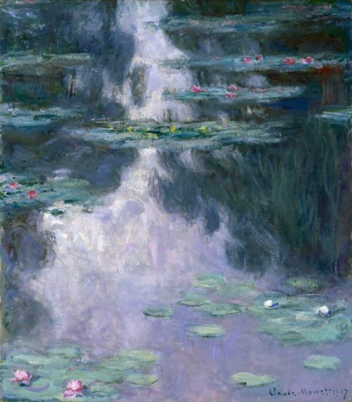 HST129577 Water Lilies (Nympheas) 1907 (oil on canvas) by Monet, Claude (1840-1926); 92.1x81.1 cm; Museum of Fine Arts, Houston, Texas, USA; Gift of Mrs Harry C. Hanszen; PERMISSION REQUIRED FOR NON EDITORIAL USAGE; French, out of copyright PLEASE NOTE: The Bridgeman Art Library works with the owner of this image to clear permission. If you wish to reproduce this image, please inform us so we can clear permission for you.